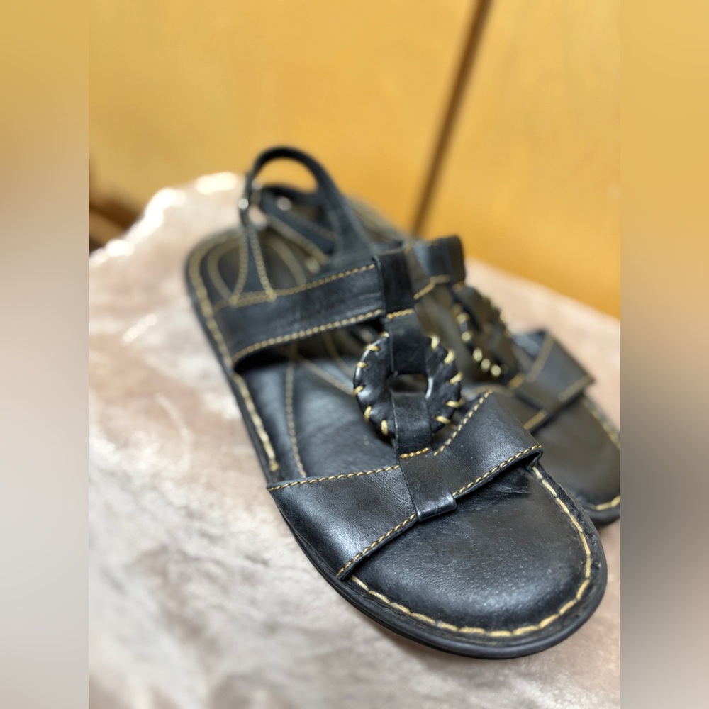 Born Black Leather Sandals